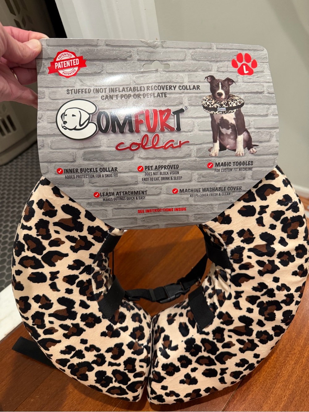 Comfort Colors Leopard Print Dog Collar Cushion in Beige and Brown